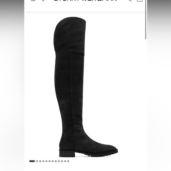 NWOT Stuart Weitzman Amber Boots in black suede - Picture 1 of 4